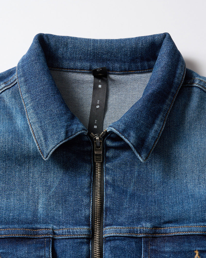 denim zip blouson