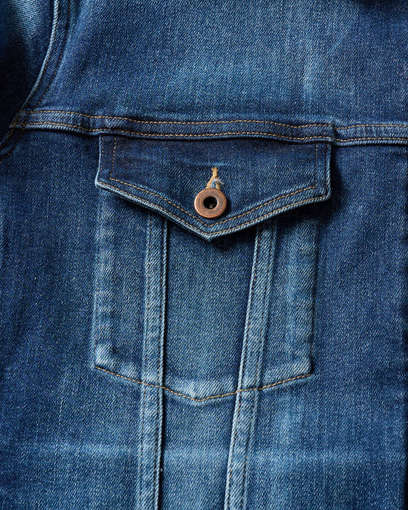 denim zip blouson