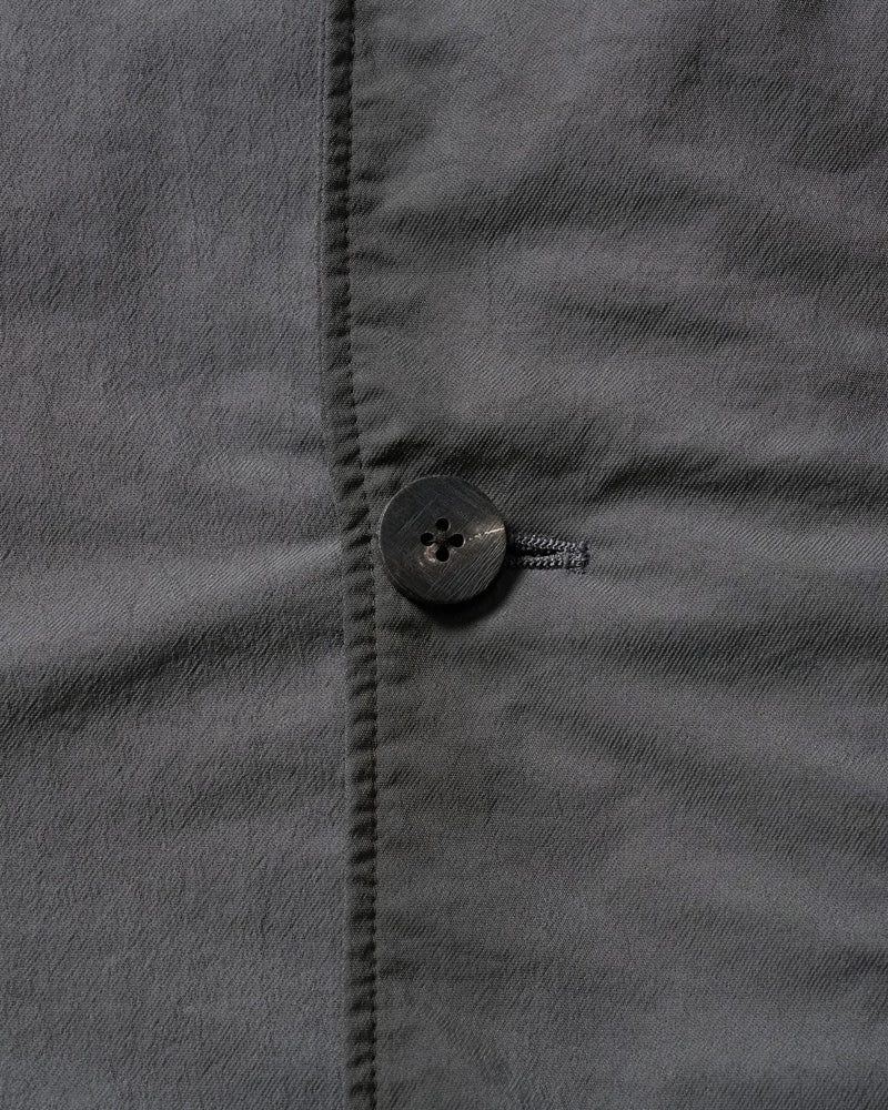 textured nylon double breasted coat