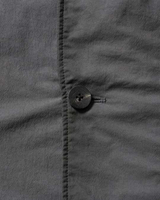 textured nylon double breasted coat