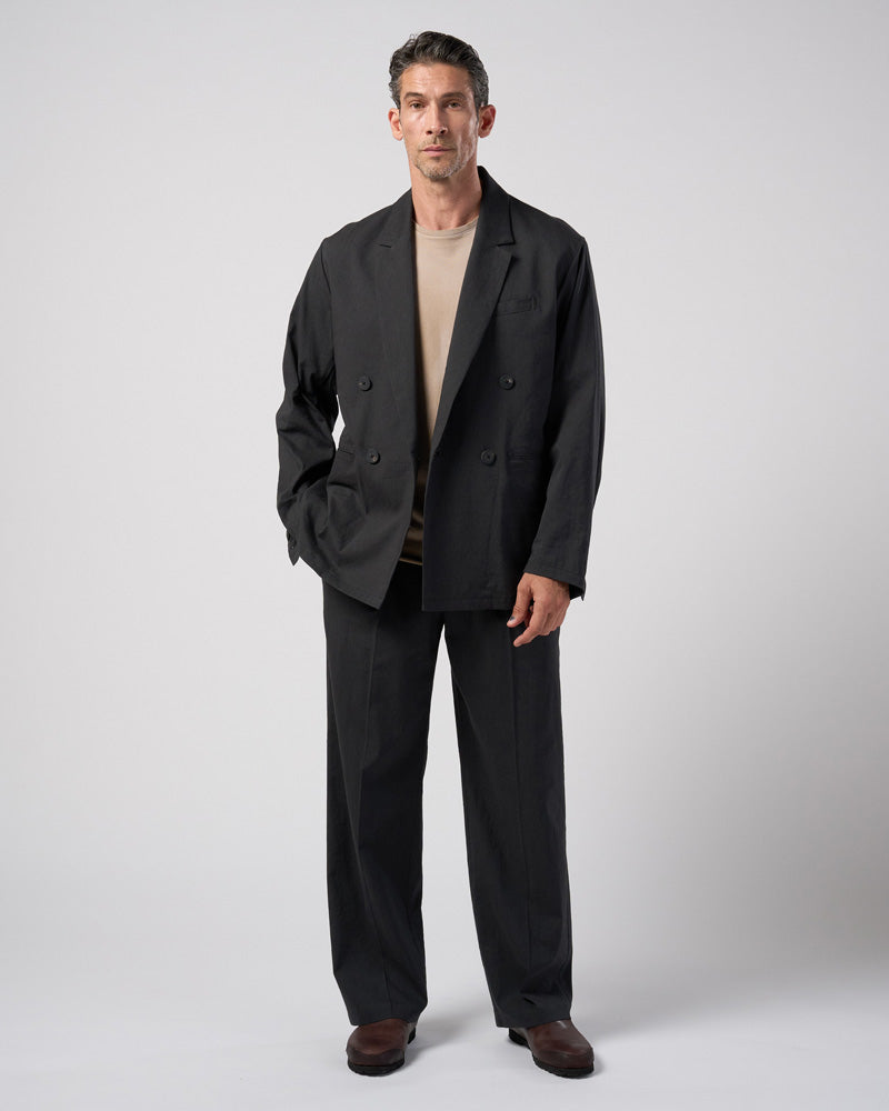 viscose linen semi-wide slacks