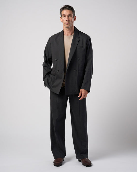 viscose linen semi-wide slacks