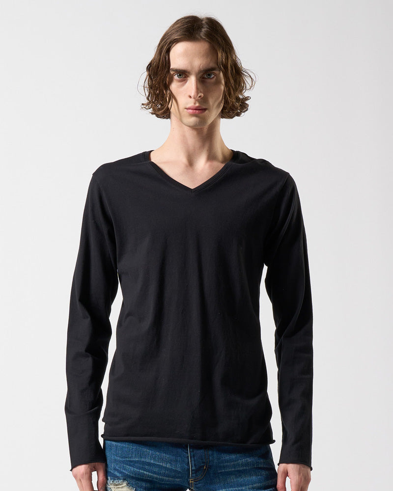 cut-off V-neck L/S