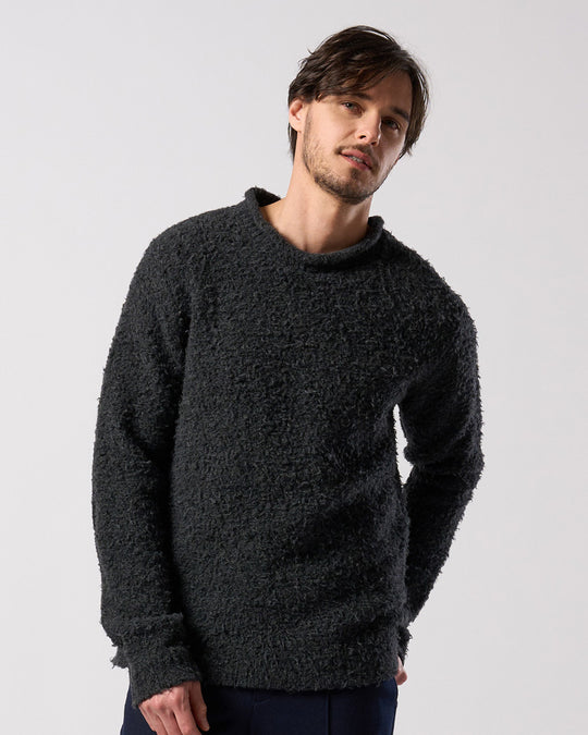 fancy yarn crew-neck knit