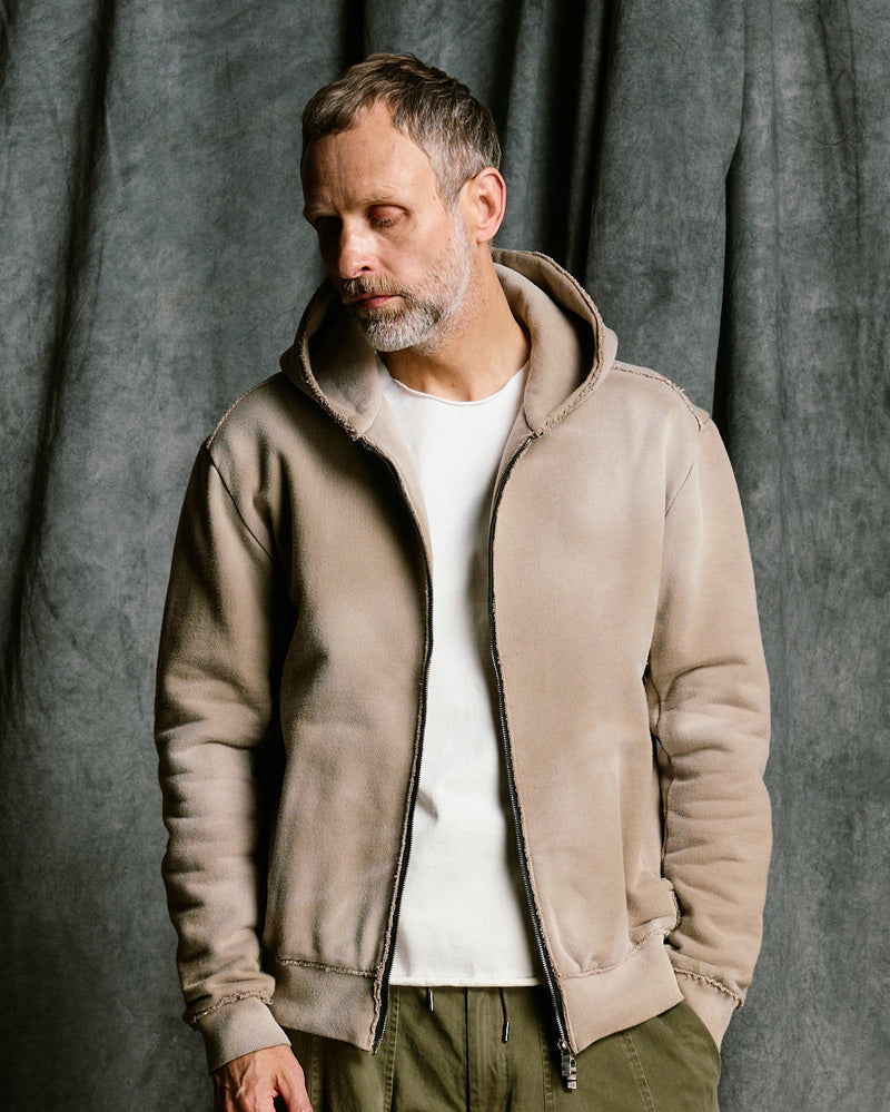 fade zip-up hoodie