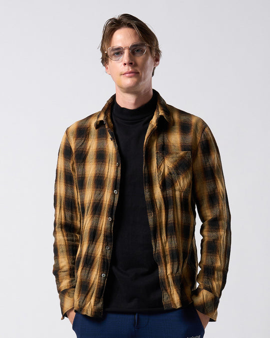 【muta × wjk】twist wrinkle check shirt