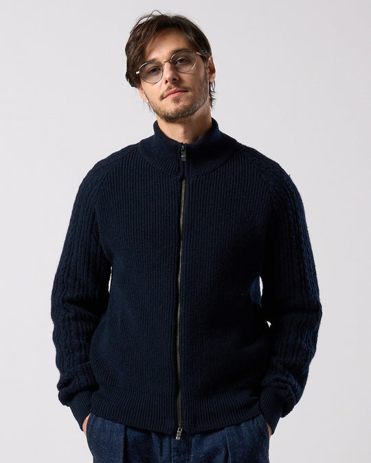 lomond×powder zip-up knit