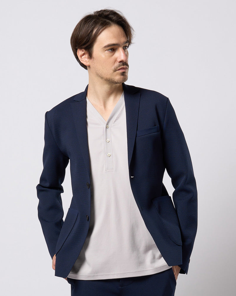 function knit jacket (jacquard check)