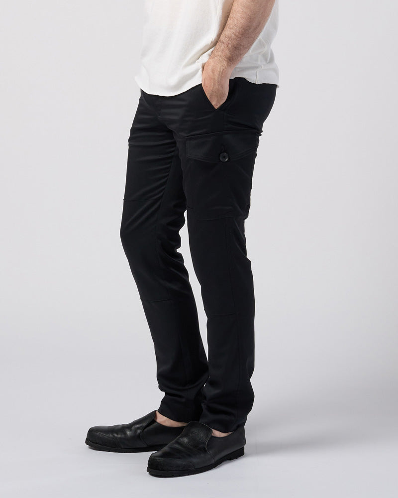 fine satin slim cargo