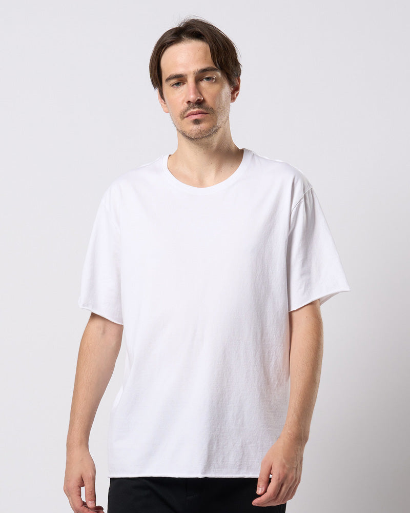 wide cut-off crew-neck S/S
