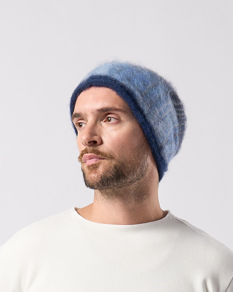 mohair shaggy knit beanie