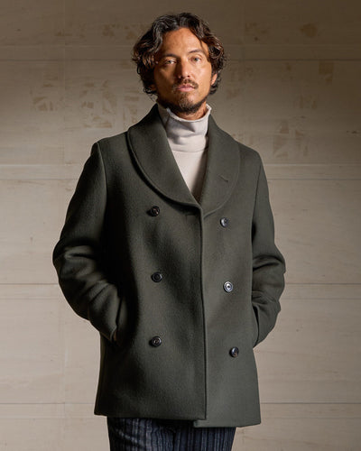 shawl collar half coat