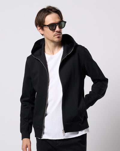 high neck zip-up parka