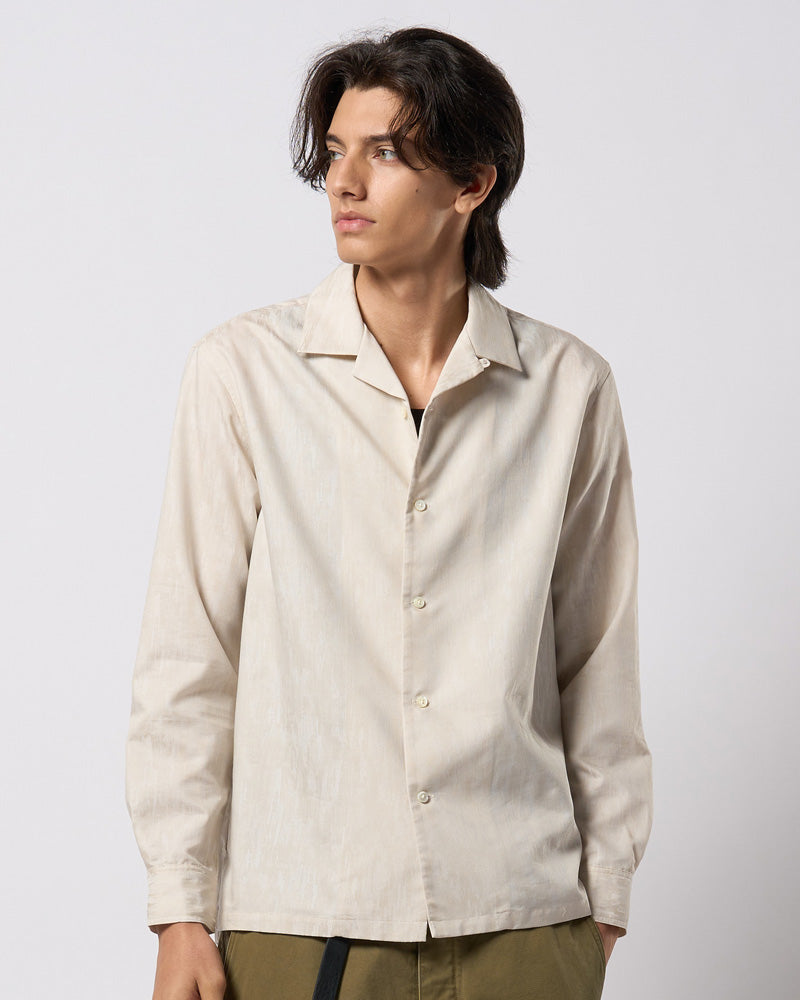 jacquard open collar shirt