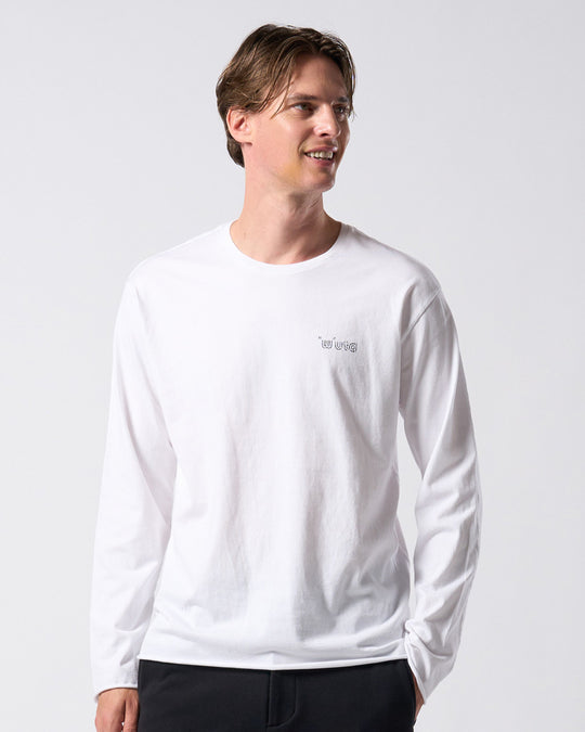 【muta × wjk】cut-off crew-neck L/S(printed)