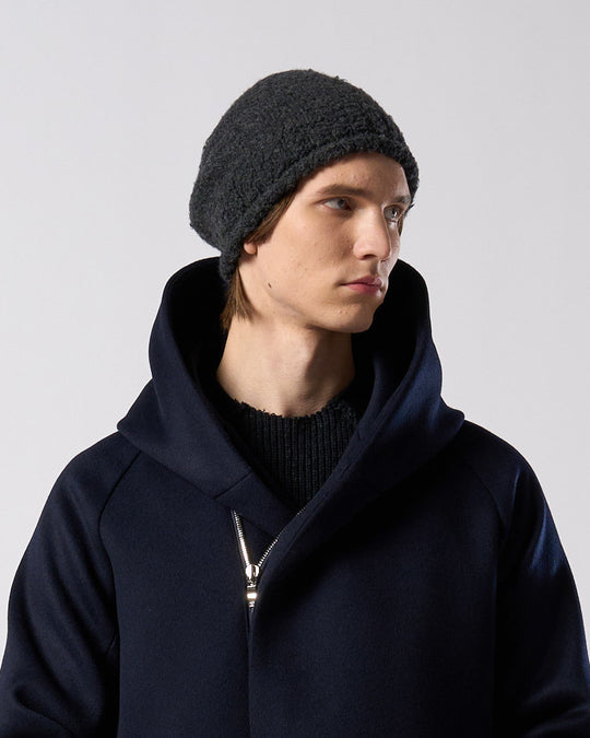 fancy yarn roll beanie