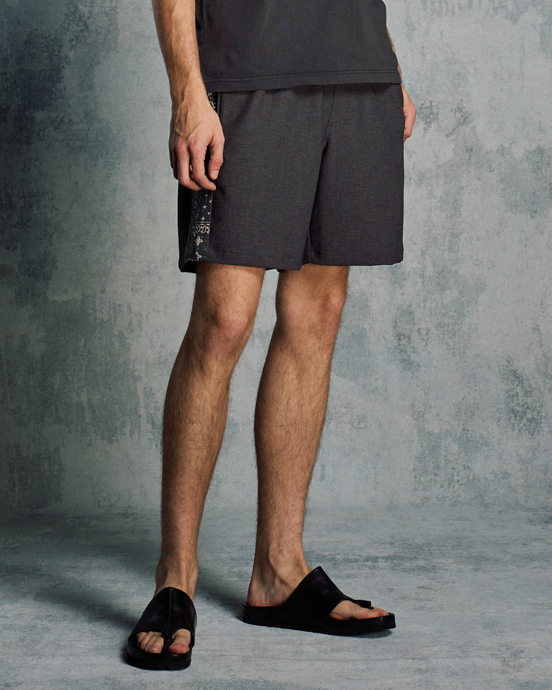 bandana print panel shorts