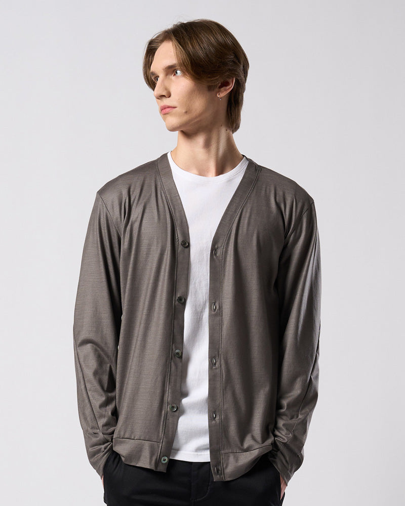 ex.comfy wool middle cardigan