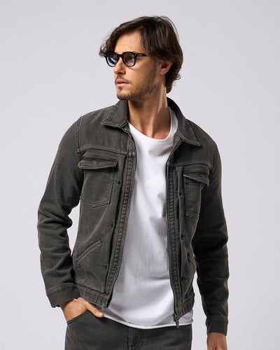 denim jersey zip blouson