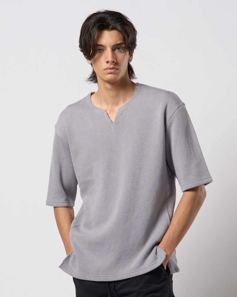quarter-knit key neck H/S