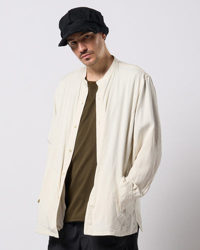 band collar shirt coat