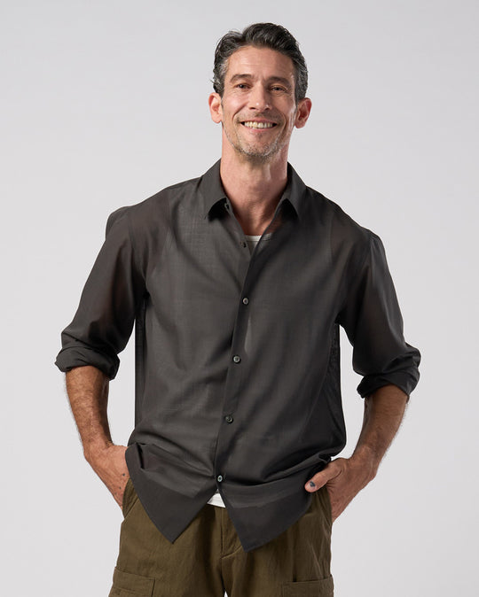 airy wool voile shirt