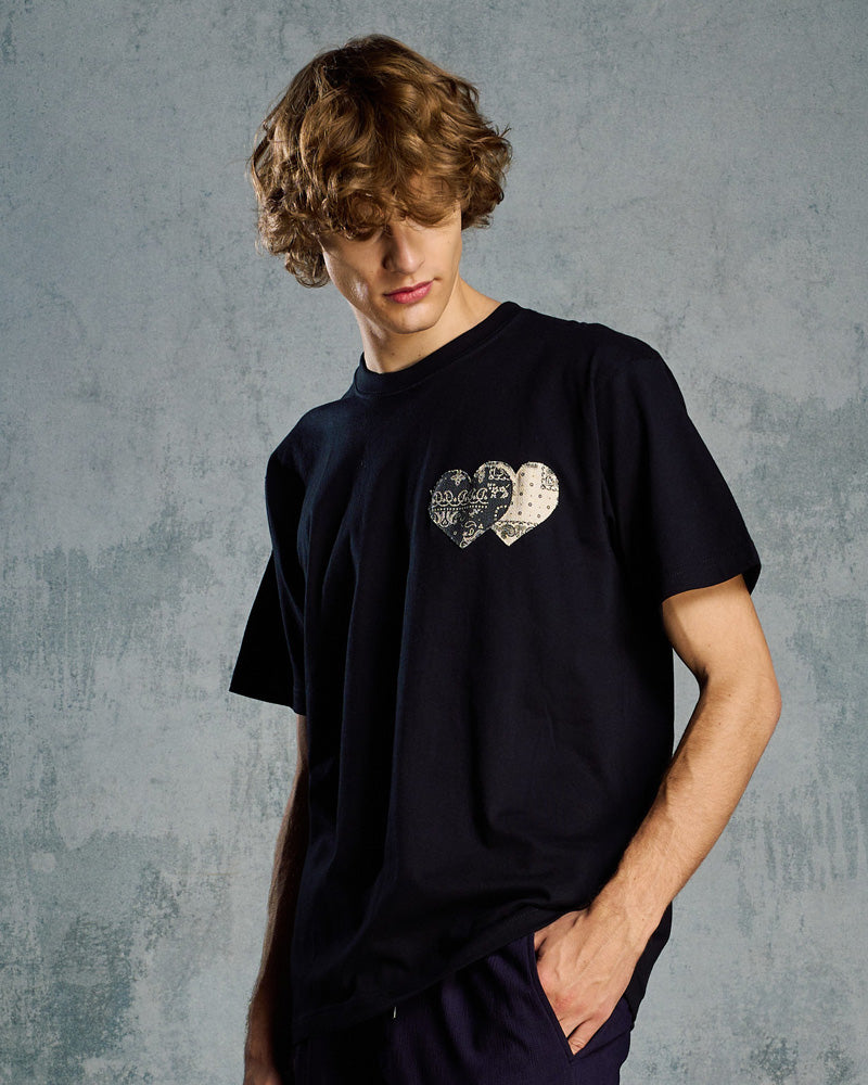 bandana panel heart T