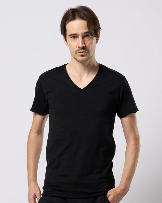 cut-off V-neck S/S