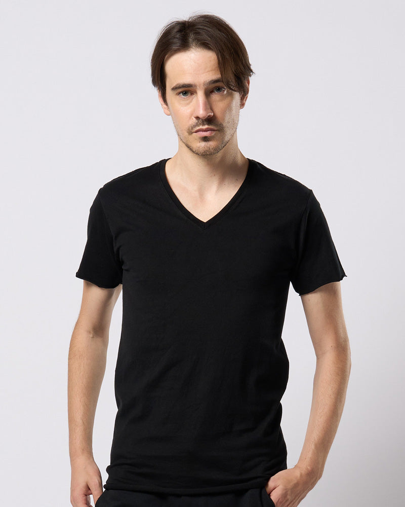 cut-off V-neck S/S