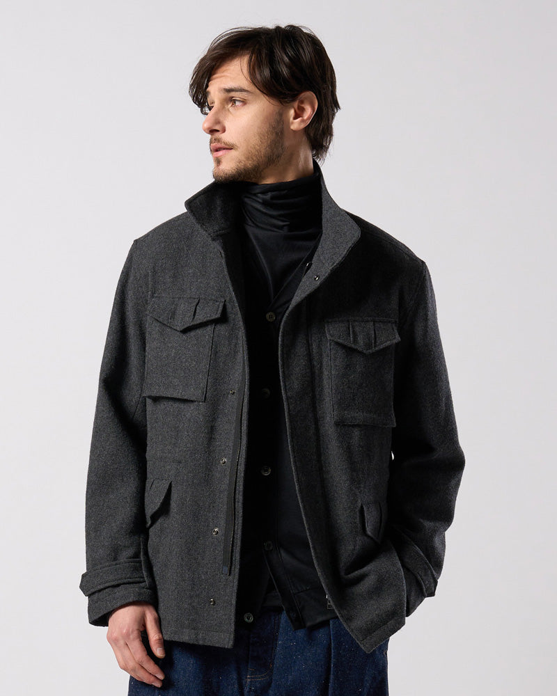 milled wool field jacket