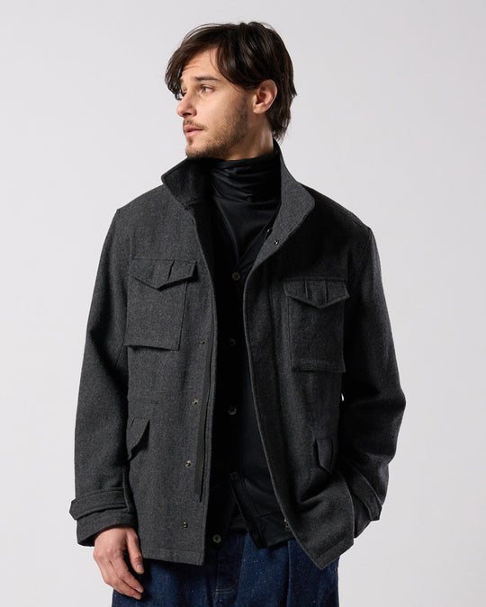 milled wool field jacket