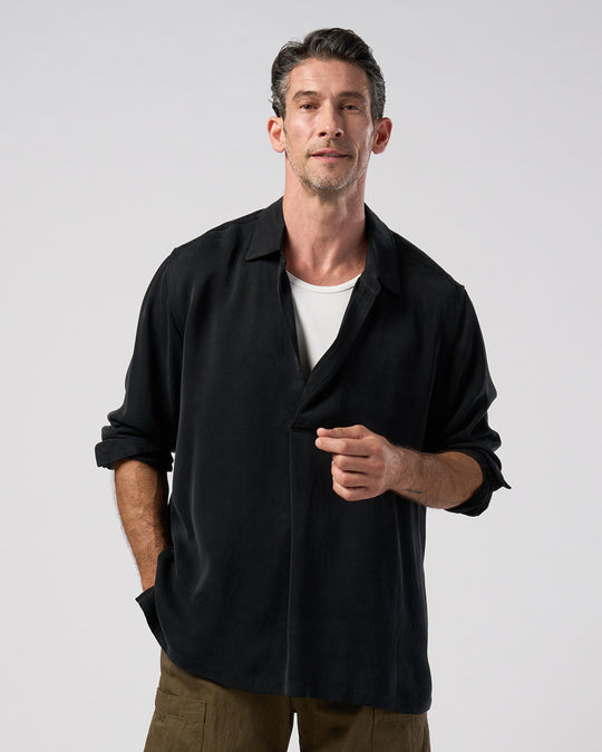 cupro vintage pull-over skipper shirt L/S