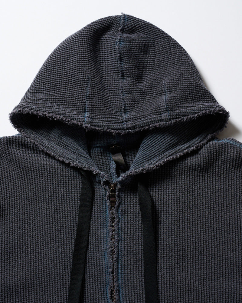hard dry waffle damage zip hoodie