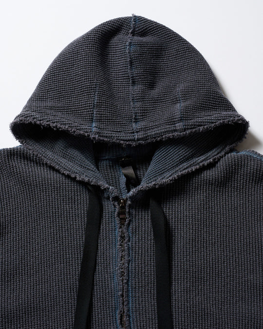 hard dry waffle damage zip hoodie