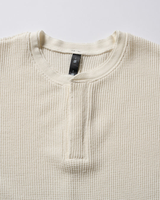 hard dry waffle fly-front henley S/S