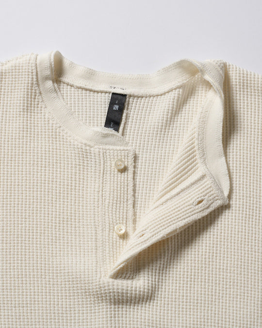 hard dry waffle fly-front henley S/S