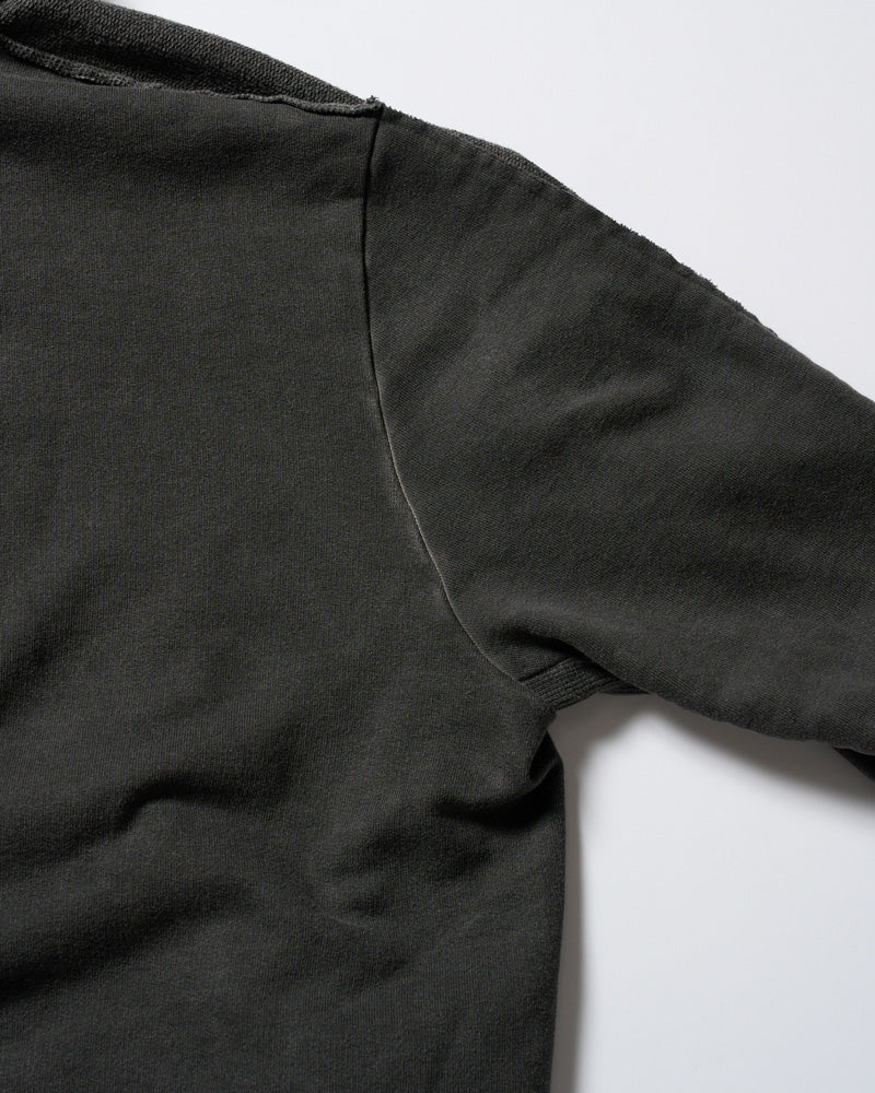 compact urake cut-off line zip hoodie