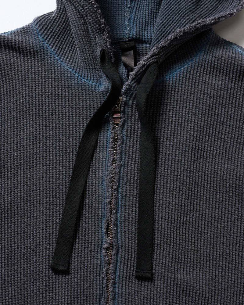 hard dry waffle damage zip hoodie