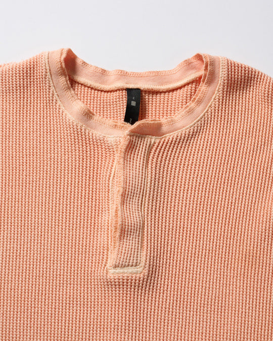 hard dry waffle fly-front henley S/S