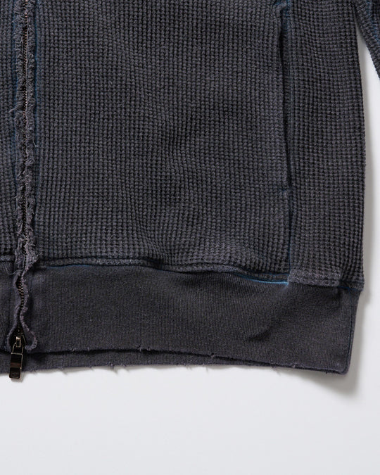 hard dry waffle damage zip hoodie