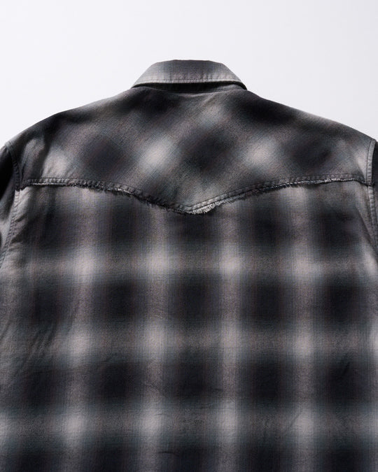 loose check western shirt