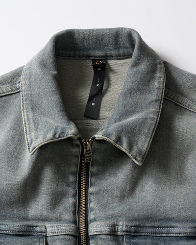 denim zip blouson