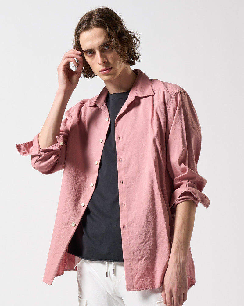 high stretch linen oversize shirt