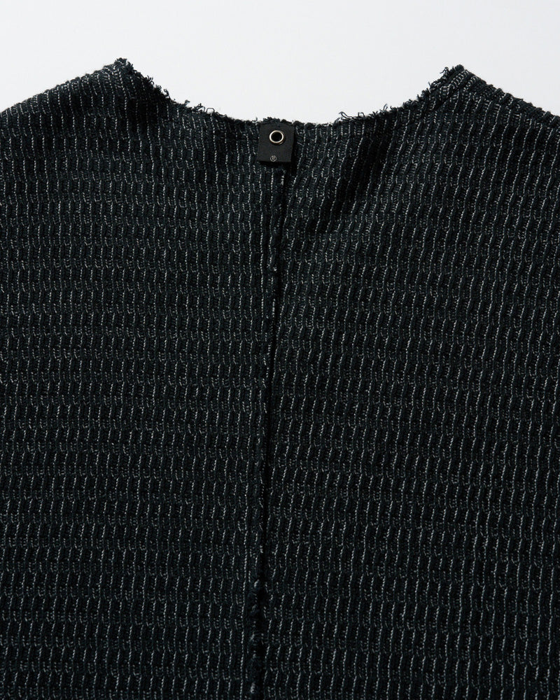 textured knit key-neck H/S
