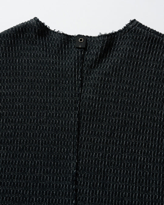 textured knit key-neck H/S