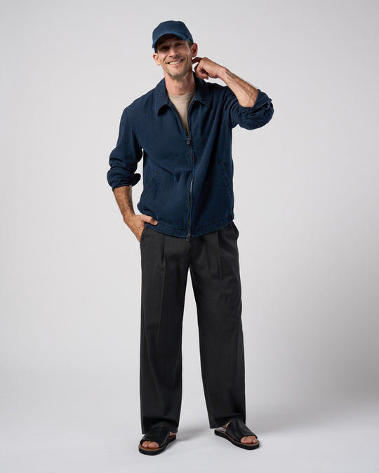 viscose linen semi-wide slacks