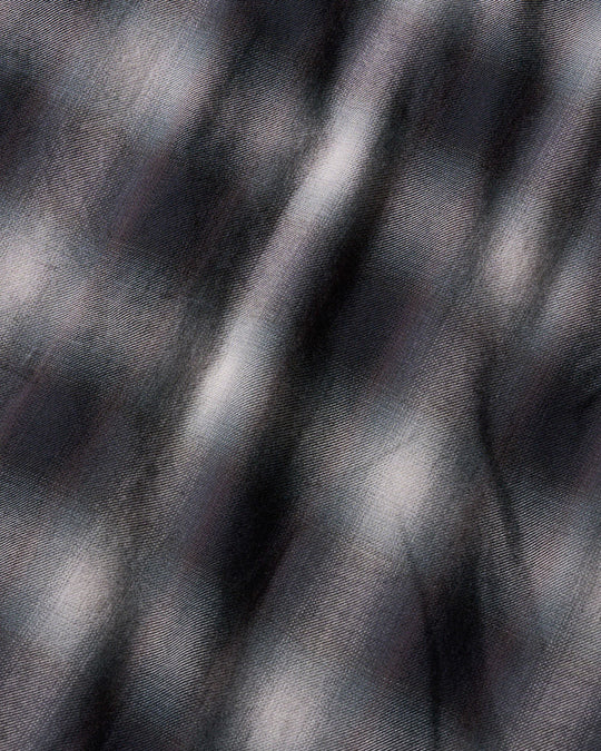 loose check western shirt