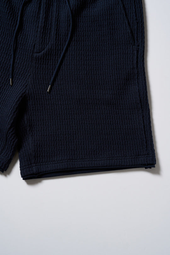 textured knit shorts