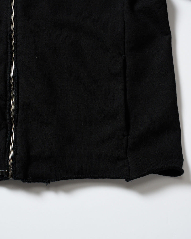 compact urake cut-off line zip hoodie