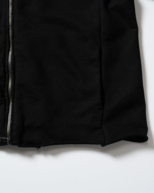 compact urake cut-off line zip hoodie
